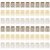 Niceneeded 60 Pcs 5 Teeth Hair Side Combs Plain Blank Crafting Slide Combs For Diy Headpieces Bridal Wedding French Twist Bun