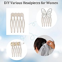 Niceneeded 60 Pcs 5 Teeth Hair Side Combs Plain Blank Crafting Slide Combs For Diy Headpieces Bridal Wedding French Twist Bun