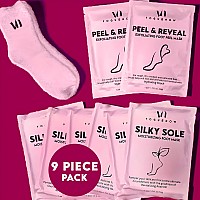 Foot Mask Spa Kit Pack Of 8 2X Foot Peeling Mask 6X Hydrating Foot Masks With Fuzzy Socks For Dry Cracked Heels Calluses