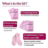 Foot Mask Spa Kit Pack Of 8 2X Foot Peeling Mask 6X Hydrating Foot Masks With Fuzzy Socks For Dry Cracked Heels Calluses