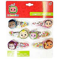 Luv Her Cocomelon Hair Clips For Girls 6Pc Magical Confetti Hair Clips With Favorite Cocomelon Character Charms Ages 3