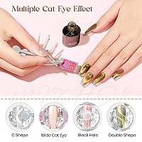 Mizhse Magnetic Cat Eye Gel Polish For Nail 10Ml Shimmer Moonlight Crystal Cateye Gel With Magnet Stick Gold Silver Gloss Auror