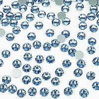 1440Pcs Ss16 Light Blue Nail Rhinestones Bulk Sky Blue Nail Art Round Crystals K9 Glass Flatback Gems Beads Stones Diamonds Glue