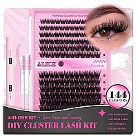 Alice Lash Extension Kit Fluffy Volume Cluster Lashes Wispy 820Mm D Curl Individual Lashes Eyelash Clusters Kit Lash Glue Bond