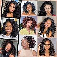 Toyotress Ocean Wave Crochet Hair 16 Inch 8 Packs Ombre Orange Ocean Wave Braiding Hair Beach Curl Deep Twist Water Wave Shor