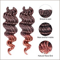 Toyotress Ocean Wave Crochet Hair 16 Inch 8 Packs Ombre Orange Ocean Wave Braiding Hair Beach Curl Deep Twist Water Wave Shor