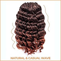 Toyotress Ocean Wave Crochet Hair 16 Inch 8 Packs Ombre Orange Ocean Wave Braiding Hair Beach Curl Deep Twist Water Wave Shor