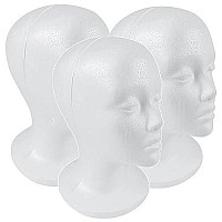 Shany Styrofoam Model Heads Hat Wig Foam Mannequin Female Wig Head Stand Mannequin Head For Wigs Wig Holder Round Base 1