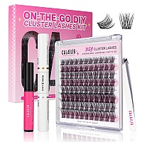 Calailis Lash Extension Kit For Travel Eyelash Extension Kit With 88Pcs D Curl Lash Clusters Lash Bond And Seal Lash Remover