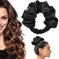 Blinkeen Velvet Heatless Curling Scrunchie No Heat Curls For Long Hair Soft Sleepin Hair Roller Black 1 Count