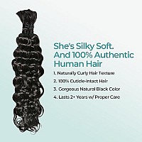 Lvnatu Boho Braids Human Hair For Bohemian Knotless Braids Braiding Hair Wet And Wavy Deep Wave Bulk No Weft 2 Bundles 100G 14 I