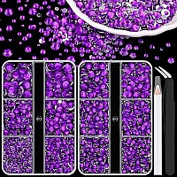 Resin Rhinestones For Crafting 2 Boxes Dark Violet Multi Sizes Flatback Bedazzling Crystals For Crafts Diy Nail Art Deco Non H