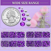 Resin Rhinestones For Crafting 2 Boxes Dark Violet Multi Sizes Flatback Bedazzling Crystals For Crafts Diy Nail Art Deco Non H