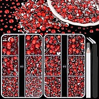 Resin Rhinestones For Crafting 2 Boxes Red Multi Sizes Flatback Bedazzling Crystals For Crafts Diy Nail Art Decoration Non Hot