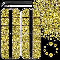 Resin Rhinestones For Crafting 2 Boxes Lemon Yellow Flatback Crystals For Bedazzling Crafts Diy Nail Art Deco Non Hotfix Bulk