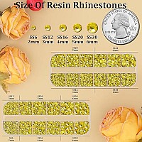 Resin Rhinestones For Crafting 2 Boxes Lemon Yellow Flatback Crystals For Bedazzling Crafts Diy Nail Art Deco Non Hotfix Bulk