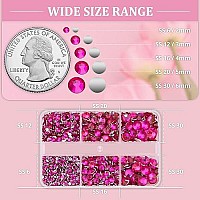 Resin Rhinestones For Crafting 1 Box Hot Pink Multi Sizes Flatback Bedazzling Crystals For Crafts Diy Nail Art Deco Non Hotfix