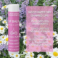 Alida Pure Lavender Chamomile Lip Balm Collection Vegan Lip Balm Set Beeswax Free With Avocado Oil Organic Jojoba Oil And V