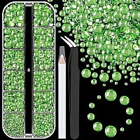 Resin Rhinestones For Crafting 1 Box Light Green Flatback Crystals For Bedazzling Crafts Diy Nail Art Deco Non Hotfix Bulk Gem