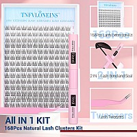 Natural Lash Extension Kit 168Pcs Lash Clusters Kit Wispy Eyelash Extensions 912Mm Individual Lashes Extensions With Bond And S