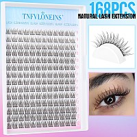 Natural Lash Extension Kit 168Pcs Lash Clusters Kit Wispy Eyelash Extensions 912Mm Individual Lashes Extensions With Bond And S