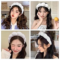 Aoenjie Spa Headbands For Washing Face Or Makeup Sponge Bubble Skincare Headbands Puffy Terry Cloth Hairband For Women Skin C