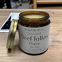 Beef Tallow Balm 4 Oz Organic Grass Fed And Finished Tallow Moisturizing Skin Care Tea Tree