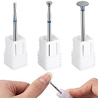 Oiiki 3Pcs Nail Drill Bits For Acrylic Nails Diamond Nail Bits Manicure Grinding Head Tools For Nail Art