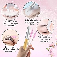 Svecke Lash Shampoo Kit For Eyelash Extension Eyelash Shampoo 2 Floz 60Ml Eyelash Extension Cleanser Lash Eyelid Foam Clea