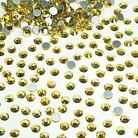 Sunshine Golden Nail Rhinestones 2880Pcs Ss10 Bulk Metallic Sunshine Nail Art Round Crystals K9 Glass Flatback Gems Beads Stones