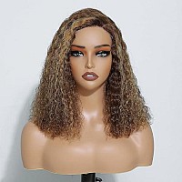 Keepme 14 Inch Wear And Go Glueless Wigs Human Hair Pre Plucked 427 Highlight Water Wave Bob Wig Human Hair Wigs 180 Density P