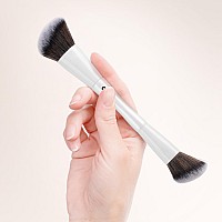 Kingmas Angled Foundation Brush Doubleended Kabuki Makeup Brush Large Foundation Brush And Medium Concealer Brush For Beauty