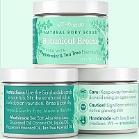 Scrubadub 18Oz Natural Sea Salt Body Scrub Peppermint Tea Tree Exfoliating Body Scrub Made In Usa Perfect Butt Legs Arms Han