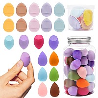 Pletpet 50 Pcs Mini Makeup Sponge Set With 40P Mini Beauty Blender And 10P Finger Powder Puff For Foundation Concealer Cosmetic