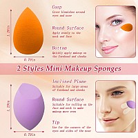 Pletpet 50 Pcs Mini Makeup Sponge Set With 40P Mini Beauty Blender And 10P Finger Powder Puff For Foundation Concealer Cosmetic