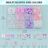 500 Pcs 3D Nail Charms And Flatback Pearls 11 6 Colors Bow Pinkwhite Star Heart Cute Charms 26Mm White Pearls For Nail A