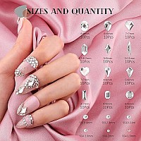 2630Pcs Clear Glass Nail Rhinestones 120Pcs Multi Shapes Flatback Gems Crystal 2510Pcs 154Mm Round Beads With Rhinestones Gl