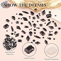 3220Pcs Black Glass Nail Rhinestones 120Pcs Multi Shapes Flatback Gems Crystal 3100Pcs 154Mm Round Beads Manicure Diomand J