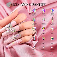 2630Pcs Ab Glass Nail Rhinestones 120Pcs Multi Shapes Flatback Gems Crystal 2510Pcs 154Mm Round Beads With Rhinestones Glue