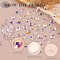 2630Pcs Ab Glass Nail Rhinestones 120Pcs Multi Shapes Flatback Gems Crystal 2510Pcs 154Mm Round Beads With Rhinestones Glue