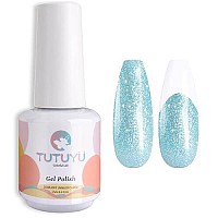 Tutuyu Mermaid Glitter Blue Gel Nail Polish 15Ml Uvled Soak Off Sparkly Shimmer Light Blue Gel Polish For Manicure Salon Or Diy