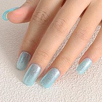 Tutuyu Mermaid Glitter Blue Gel Nail Polish 15Ml Uvled Soak Off Sparkly Shimmer Light Blue Gel Polish For Manicure Salon Or Diy