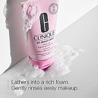 Clinique All About Clean Rinseoff Foaming Facial Cleanser With Hyaluronic Acid Glycerin For Oily Skin Types Dissolves Makeu