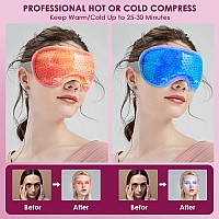 2Pcs Cooling Eye Mask Gel Eye Mask Reusable Gel Beads Hot Cold Compress With Velvet Plush Cold Eye Mask For Dark Circles Puffi