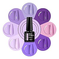 Meet Across Purple Gel Nail Polish Set 8 Colors Purple Pastel Pink Lavender Gel Polish Soak Off Grape Lilac Violet Gel Nail Art