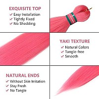 Run Shui Light Bluepink Pre Stretched Braiding Hair 2 Packs Pre Feathered Braid Hair Extensions 30 Inches Kanekalon Hair Braids