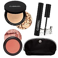 Gabriel About Face Kit Dual Powder Foundation Multipot Gabriel Mascara Cosmetics Bag Light Beige Set