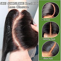 Mnador 5X5 Skinlike Real Hd Lace Closure Straight Human Hair 0095Mm Ultrathin Hd Lace Closure With Tiny Knots Brazilian Virgin