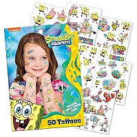 Savvi 50 Spongebob Temporary Tattoos Skinsafe Ink Great For Birthday Parties Gifts For Boys And Girls Ages 412 Made In