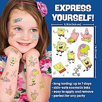 Savvi 50 Spongebob Temporary Tattoos Skinsafe Ink Great For Birthday Parties Gifts For Boys And Girls Ages 412 Made In